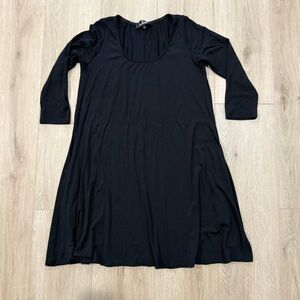 Lulu's Classic Black Long Sleeve Swing Dress